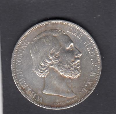 Beschrijving: 2 1/2 Gulden WILLEM III 